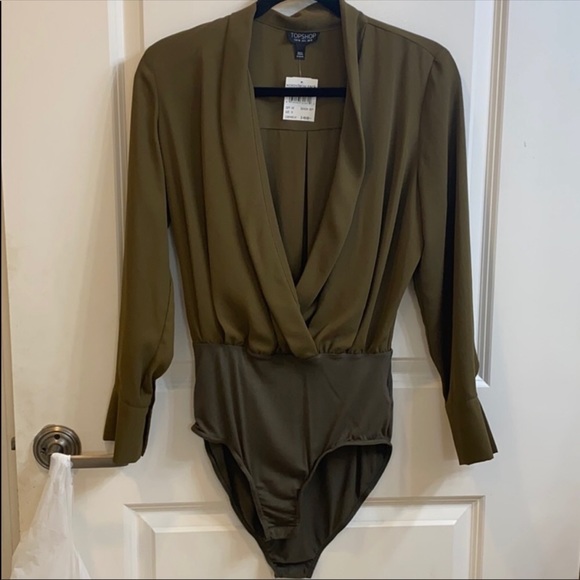 Topshop Tops - Topshop olive green bodysuit